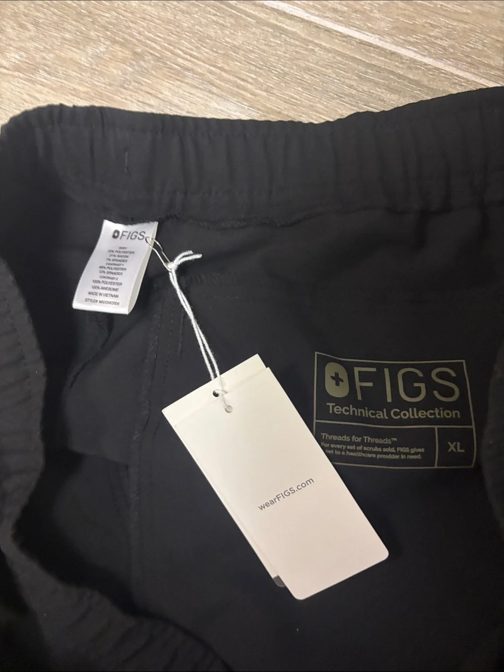 NWT Men’s Figs Tansen Black Jogger Scrub Pant Size XL